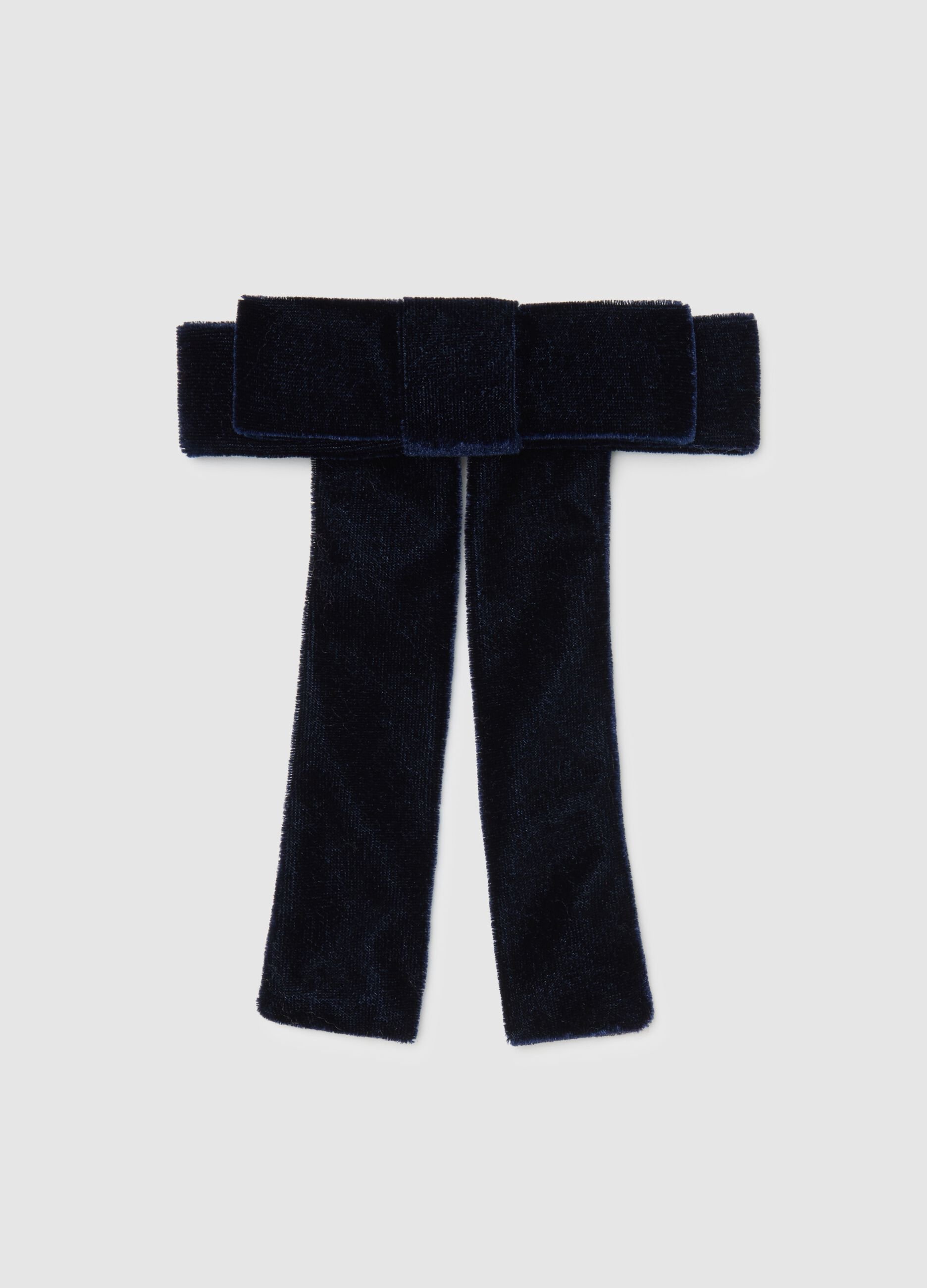 Accessorio per capelli in velluto blu da bambina