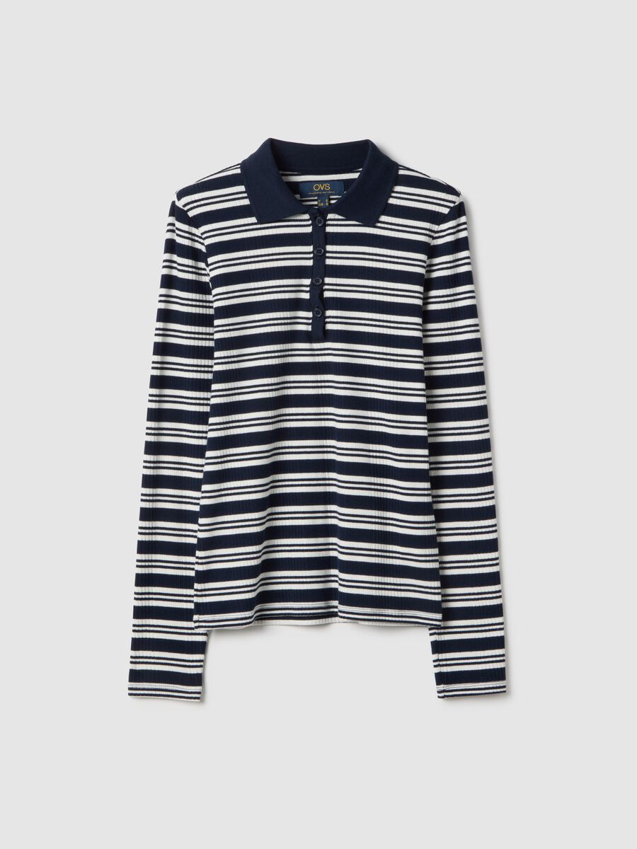 Multicolour Striped Stretch Cotton Polo Regular Fit_4