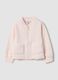 Pink pure cotton sweatshirt with crew neck and zip_0