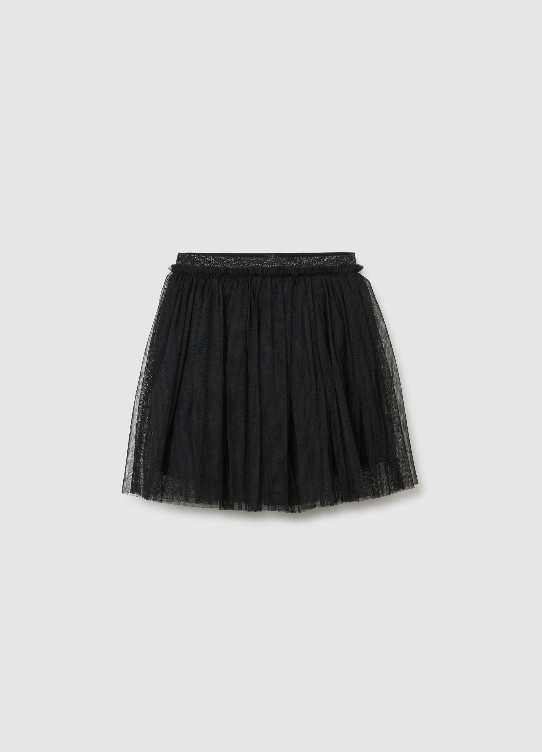 Black Regular Fit Kids' Tulle Skirt