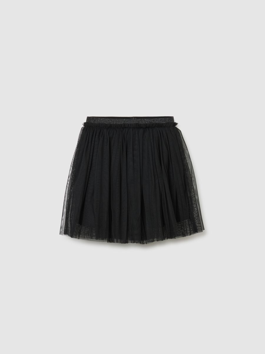 Black Regular Fit Kids' Tulle Skirt_0