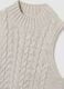 High-neck beige knitted vest regular fit_5