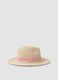 Beige wide-brim hat_0