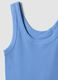 Light blue pure cotton ribbed regular-fit tank top_5