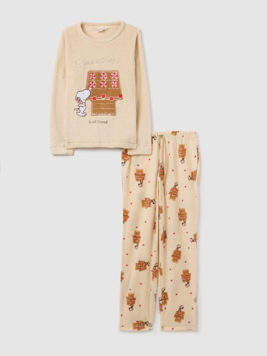 Beige regular fit pyjamas with Snoopy print_4