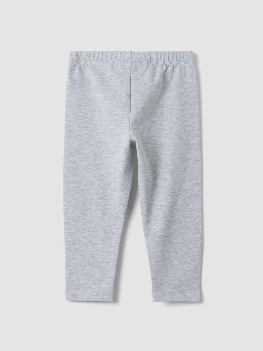 Leggings grigi in misto cotone organico slim fit per bimba_1