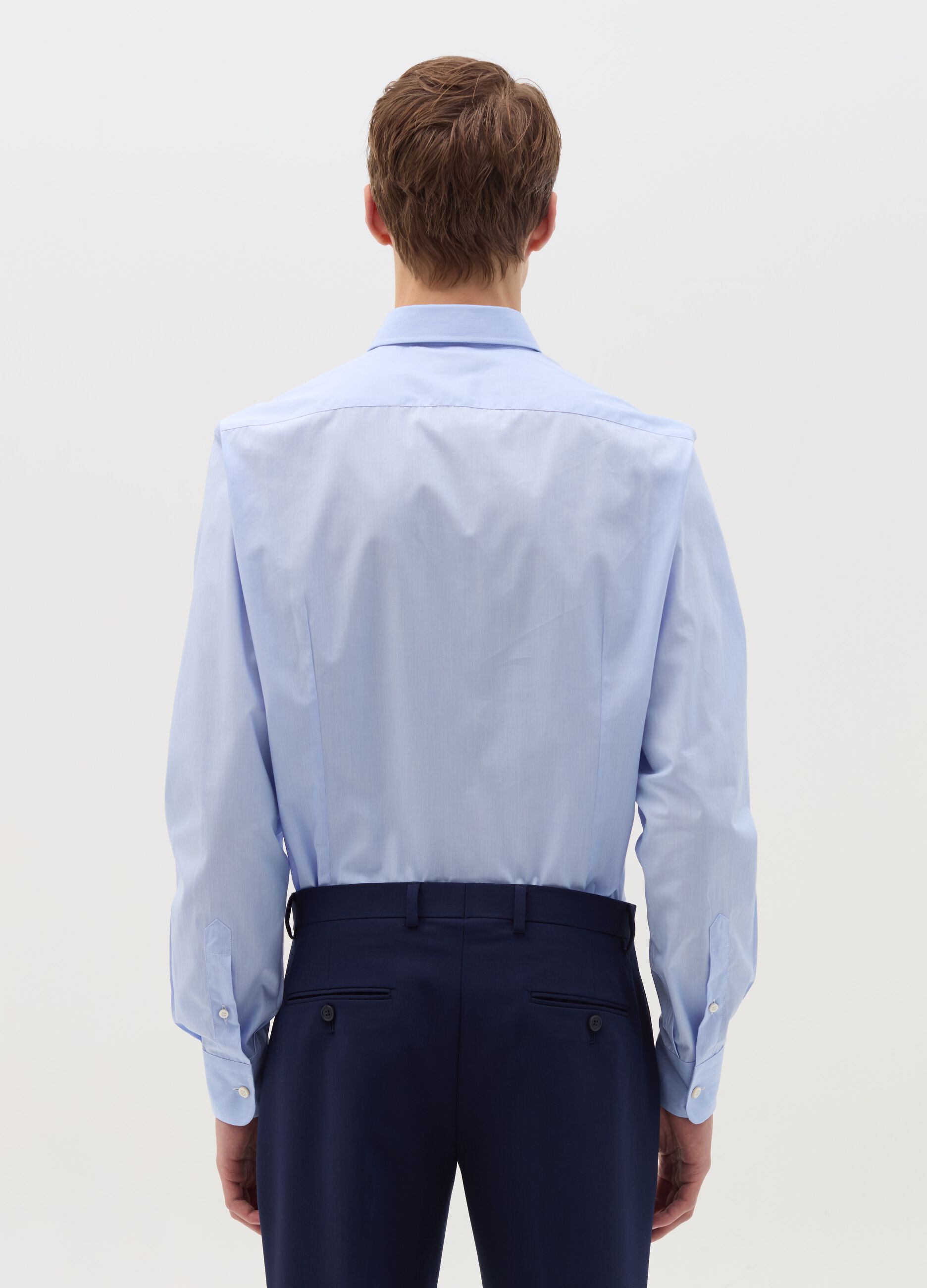 Camicia slim fit in cotone Blu chiaro da Uomo OVS