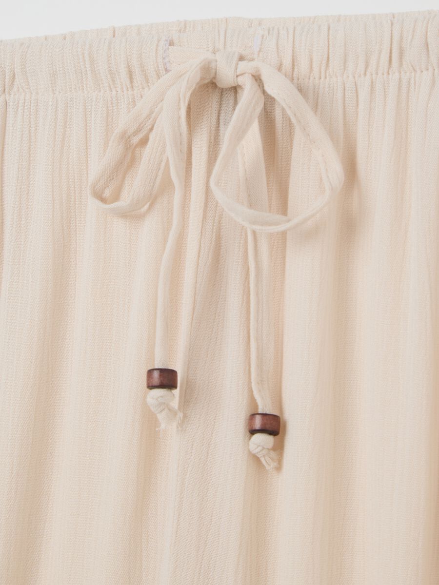 Women's beige relaxed-fit trousers in 100% viscose_5