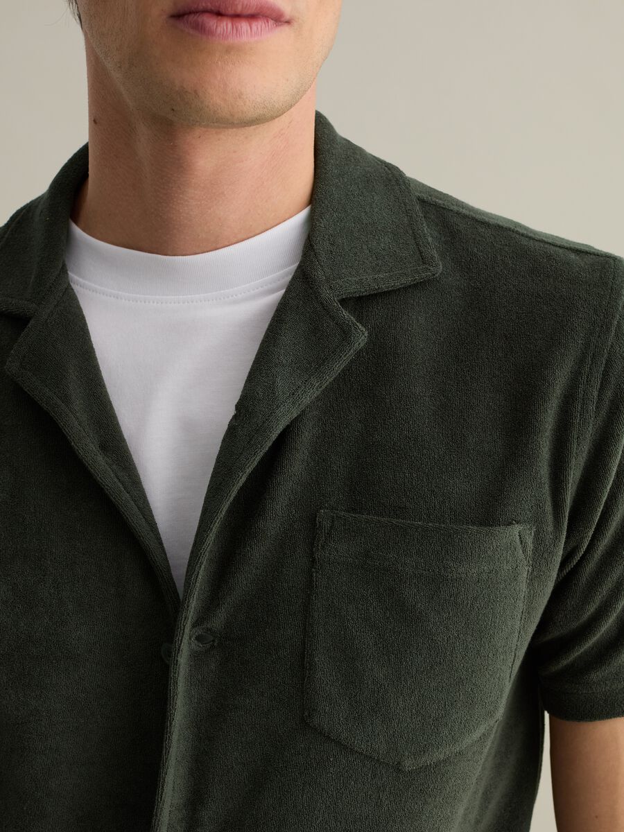 Polo shirt in chenille with pocket_3