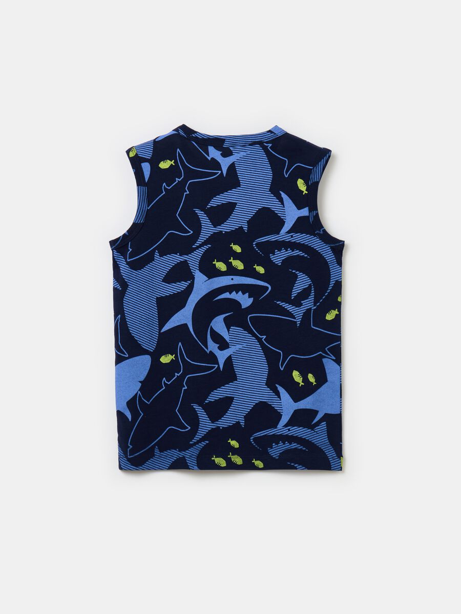 Cotton racerback vest with print_1