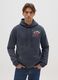 Blue Cotton Blend Hoodie with NBA Logo_0