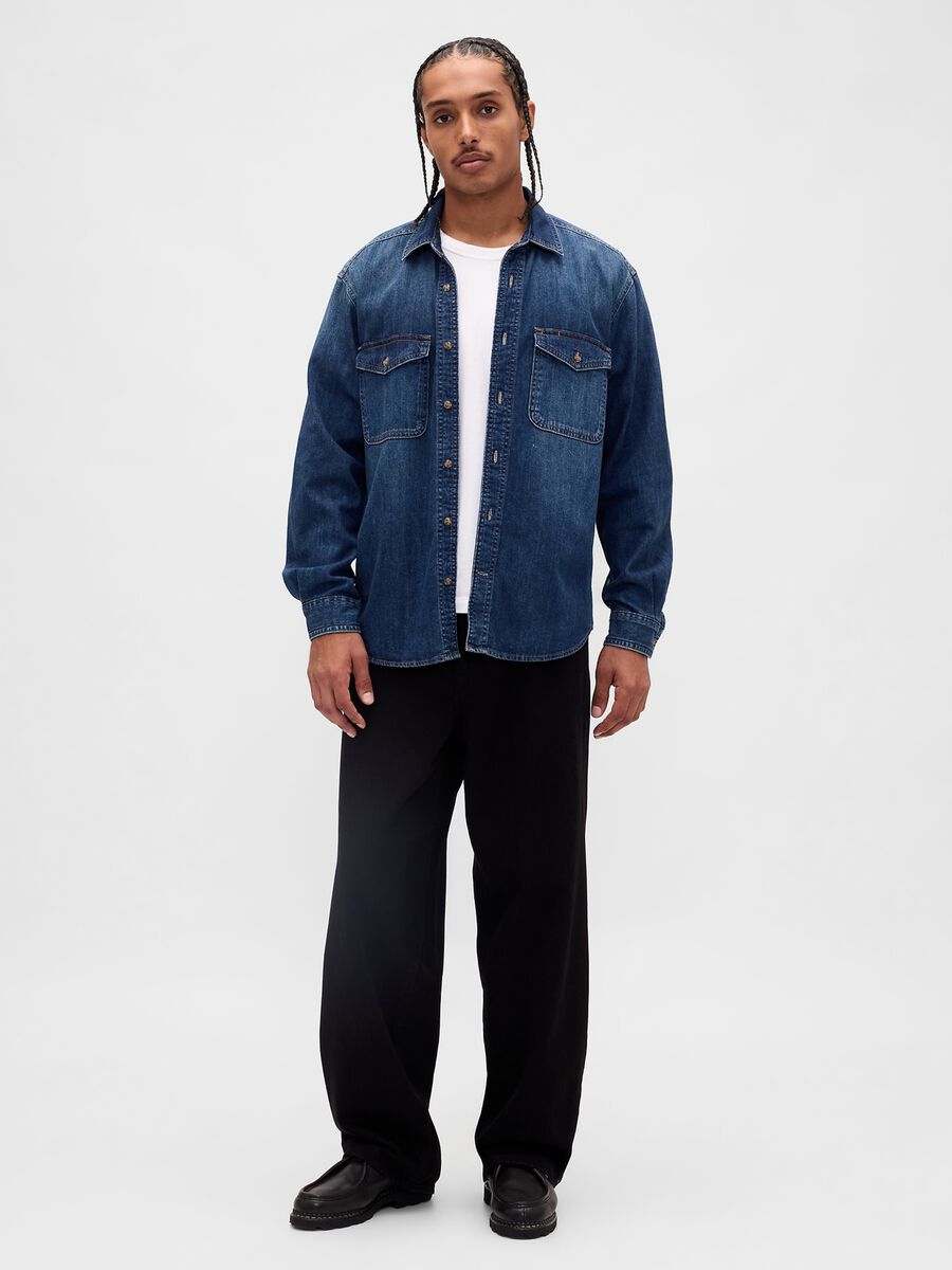 Long Sleeve Denim Shirt_1