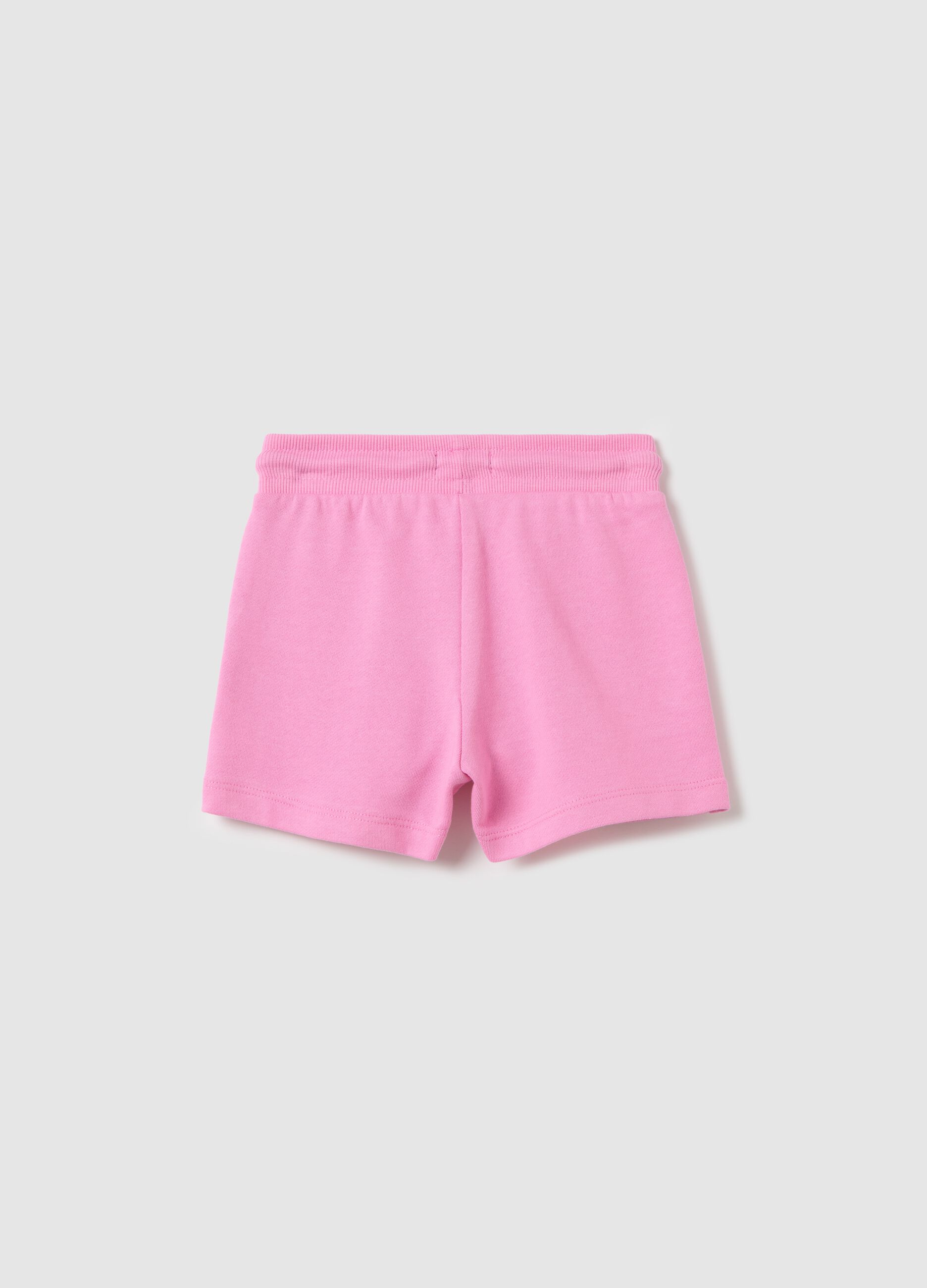 Light blue French terry shorts with drawstring