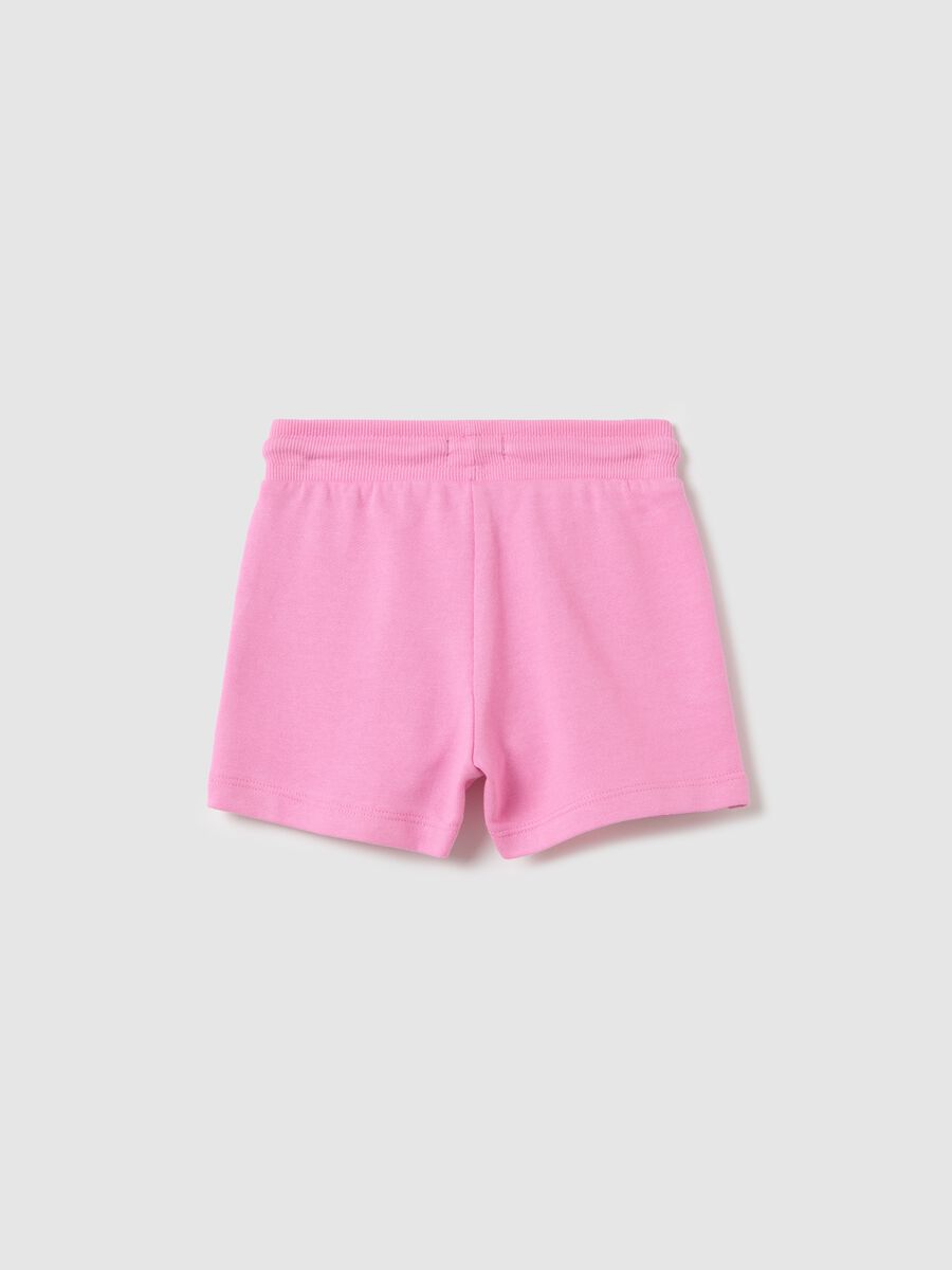 Light blue French terry shorts with drawstring_1