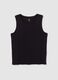 Men's basic black cotton vest regular fit_4
