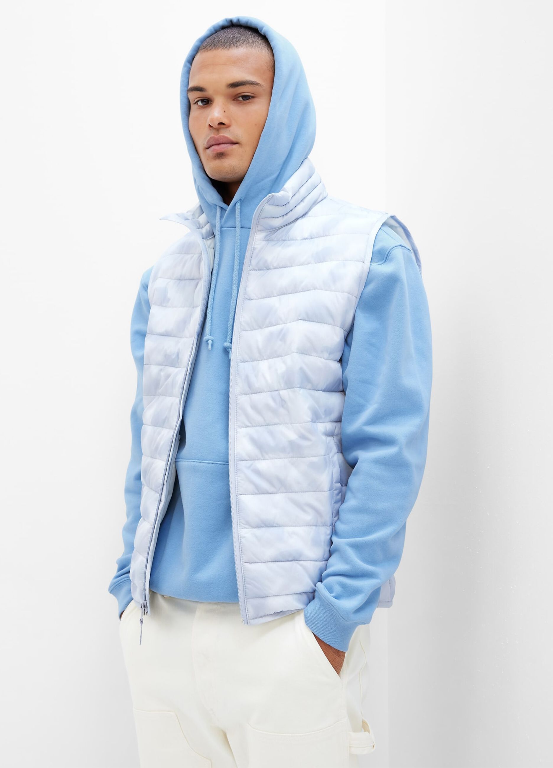 High-neck full-zip quilted gilet