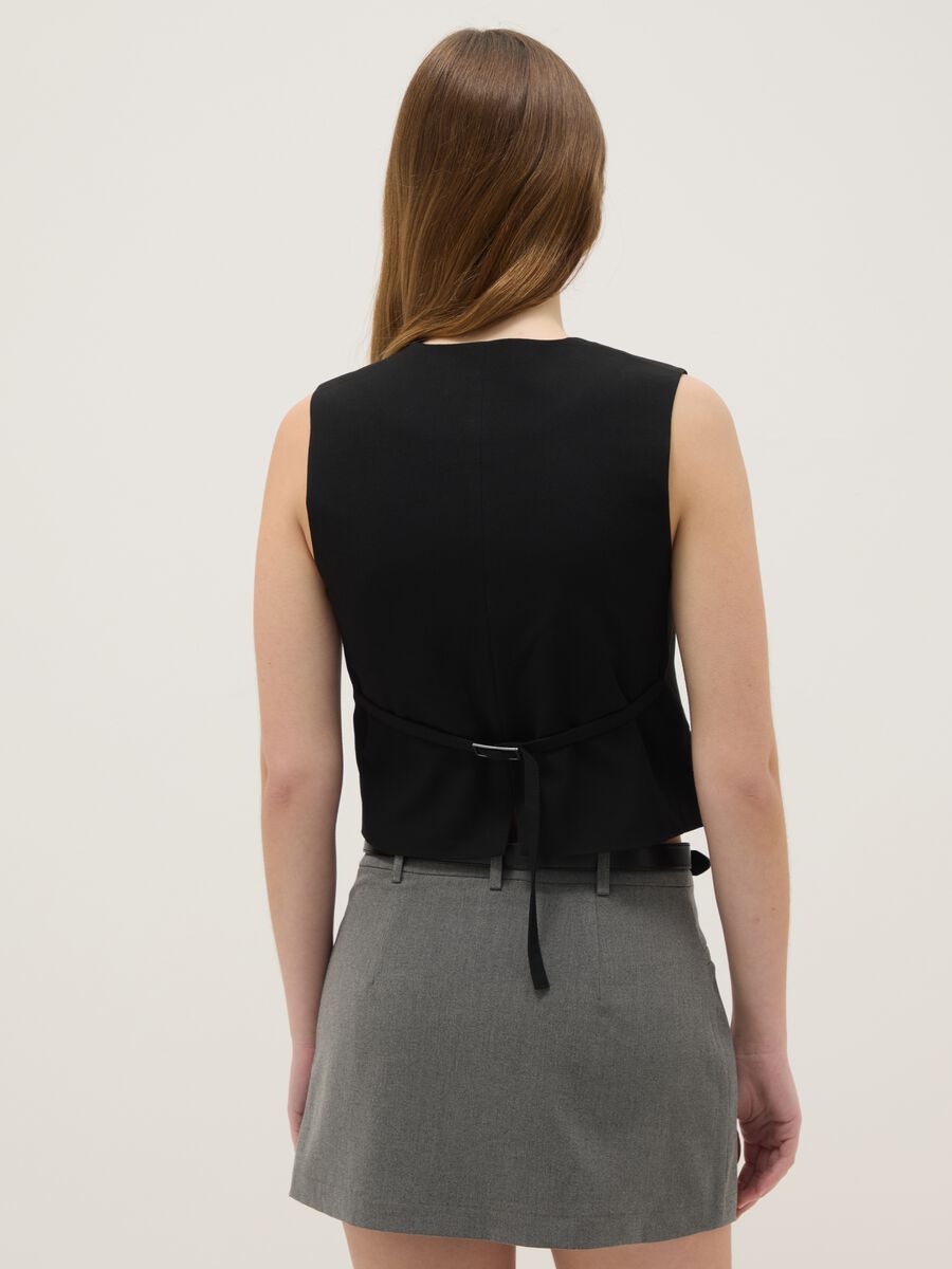 Gilet in tessuto elasticizzato nero regular fit_2