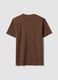 T-shirt marrone in puro cotone organico jersey regular fit_1
