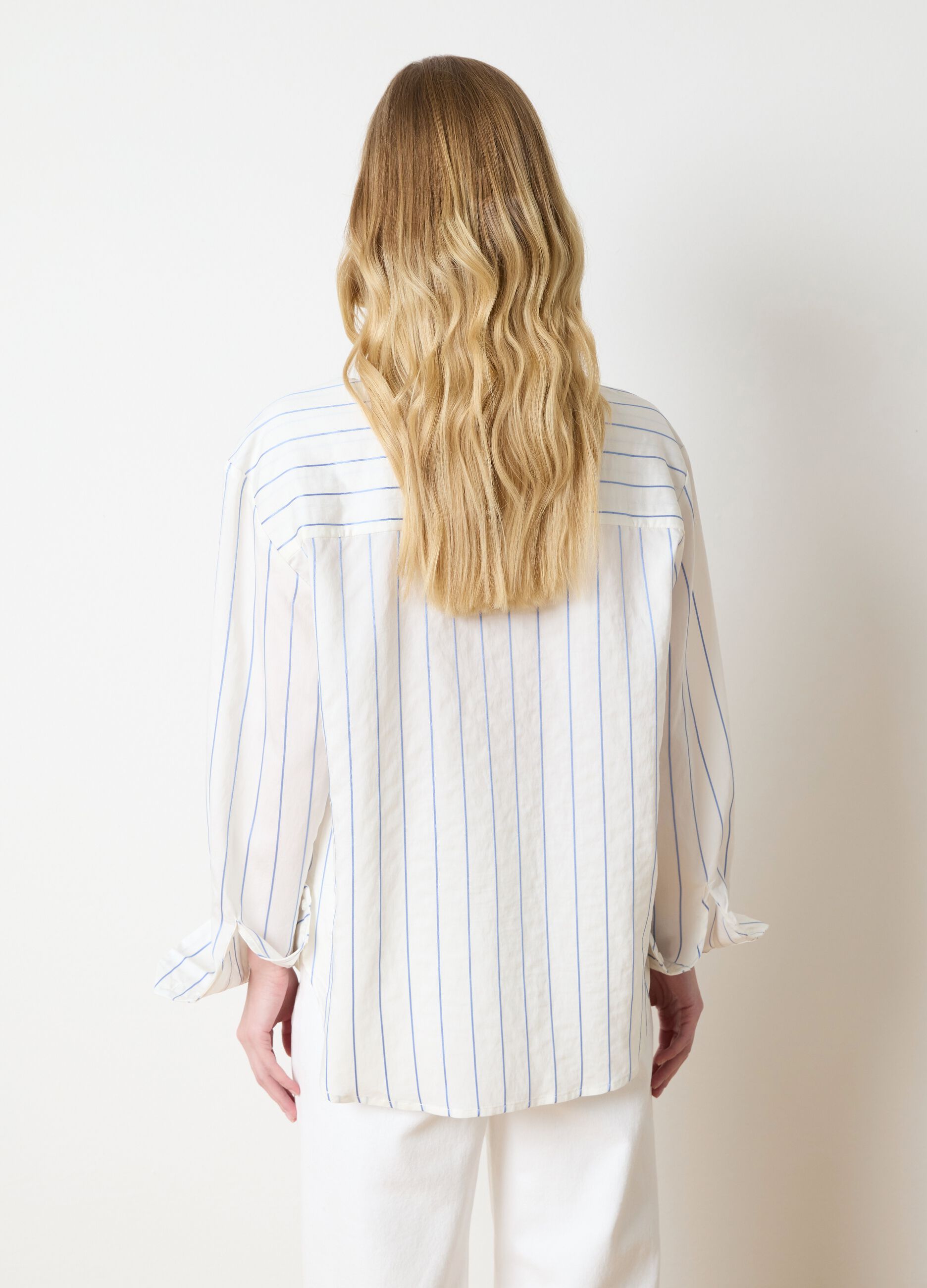 Shirt with vertical stripes
