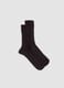 Black ribbed mid-calf socks in pure cotton_0