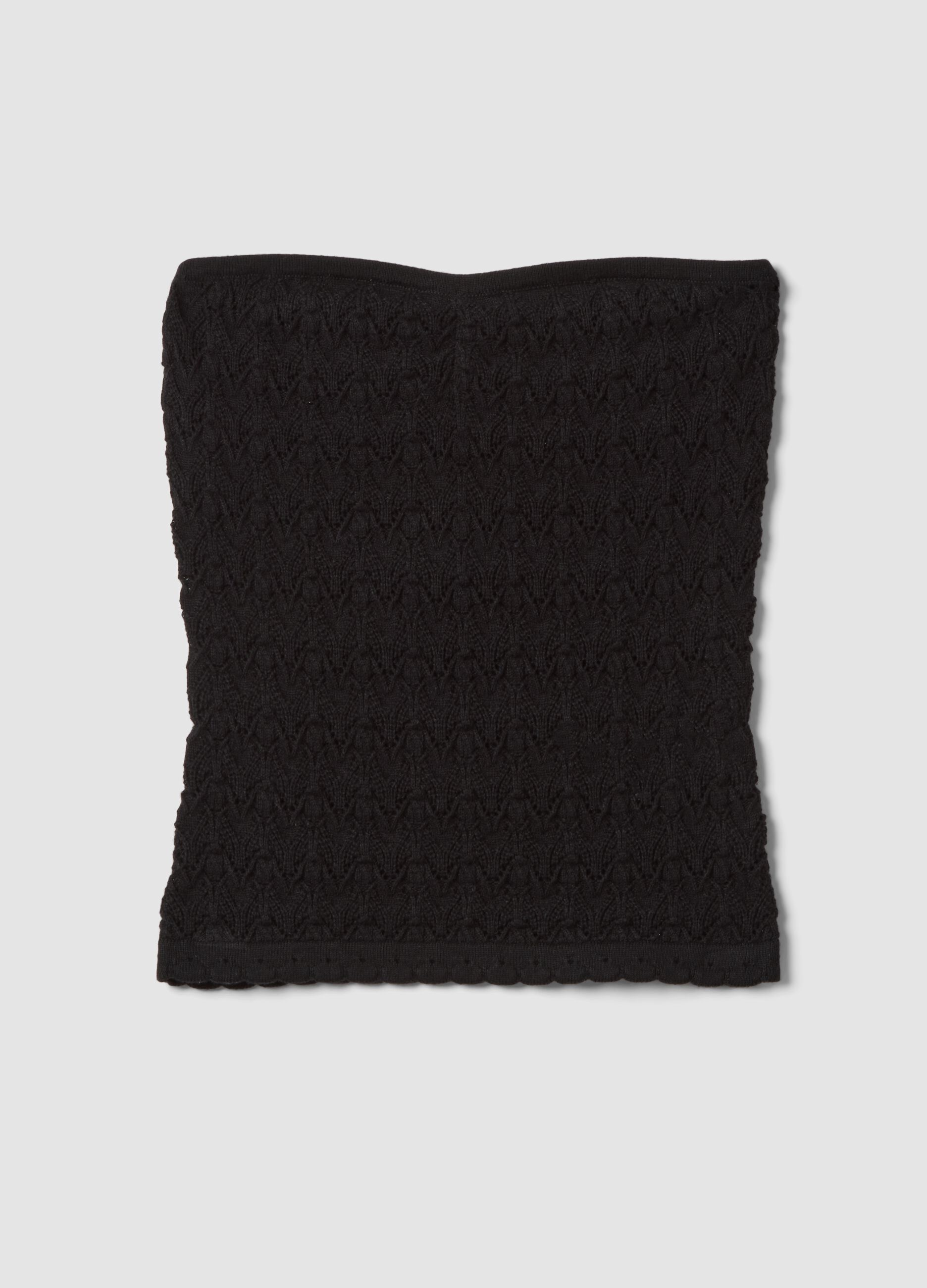 Black pure cotton bandeau knit top