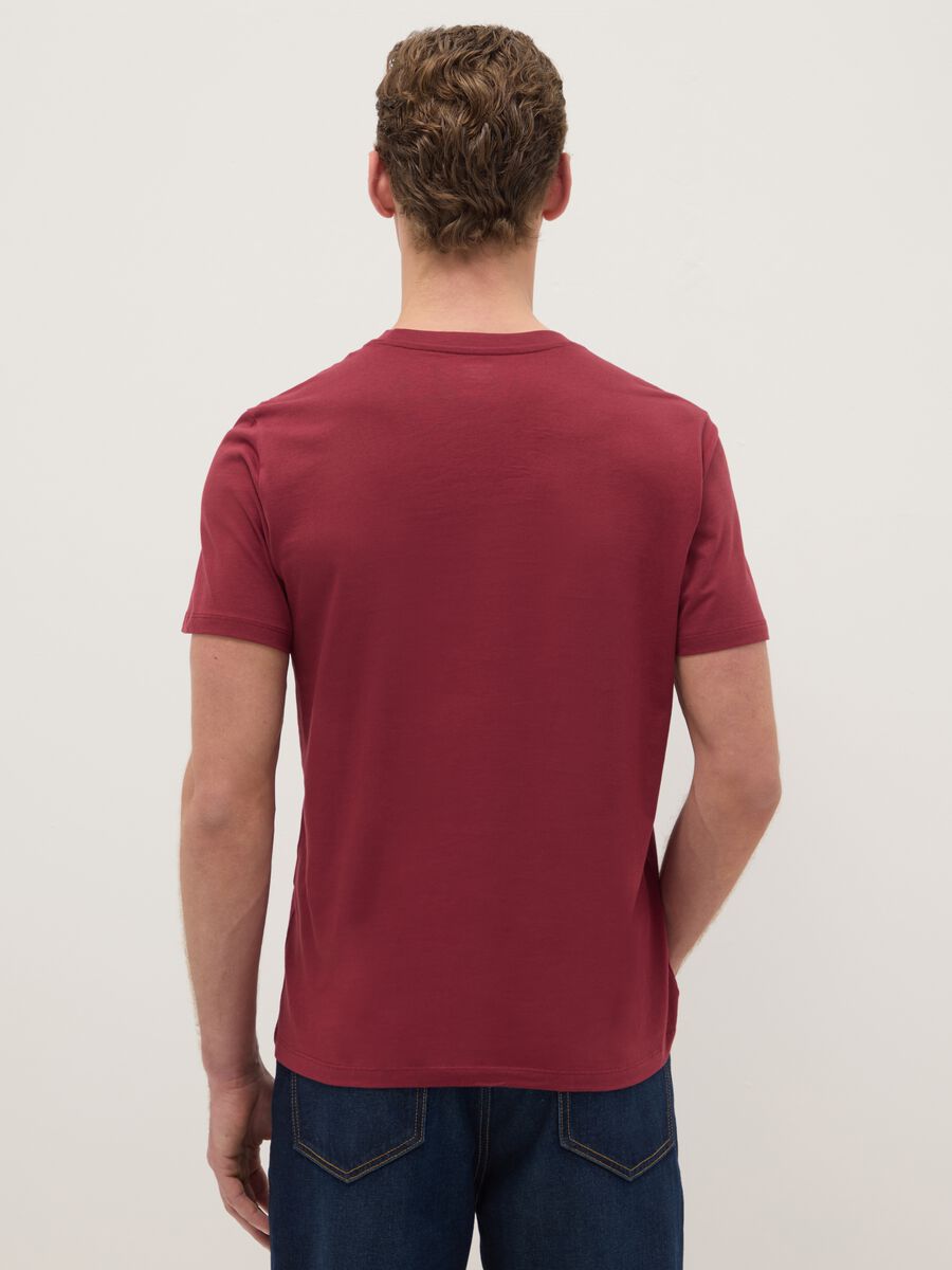 Red T-shirt in pure cotton regular fit_2