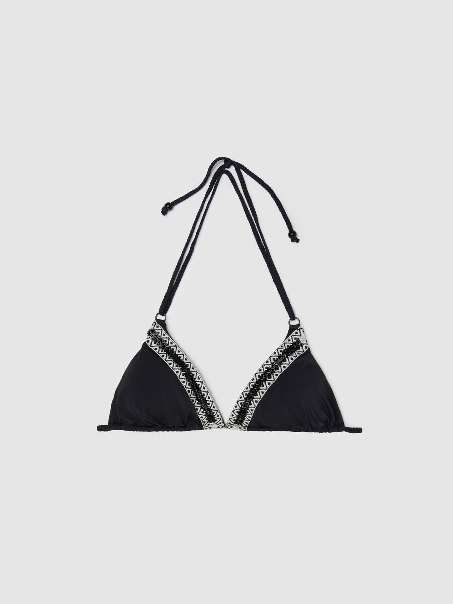 Women’s bikini top in multicoloured stretch fabric_4