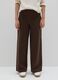 Brown wide-leg stretch trousers_1