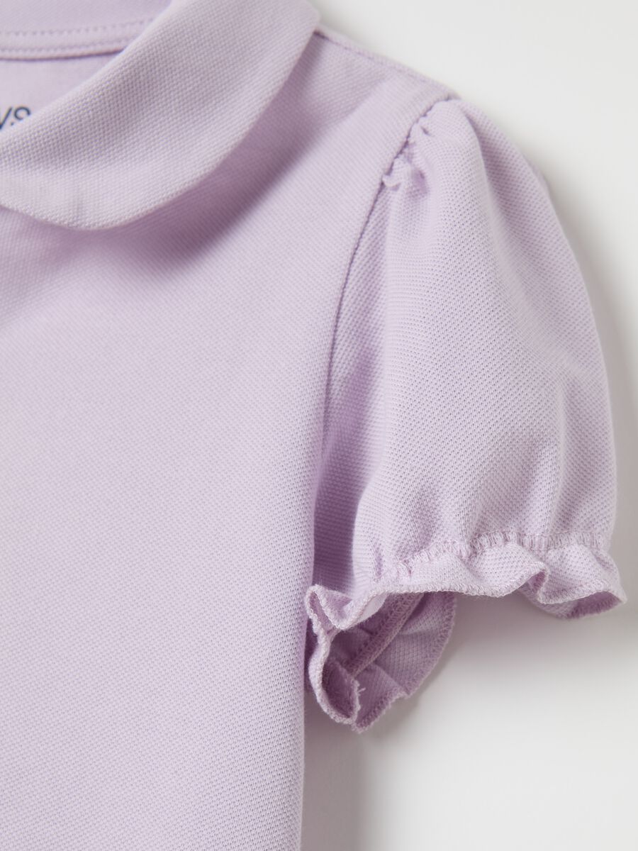 Polo shirt in piquet with puff sleeves_3