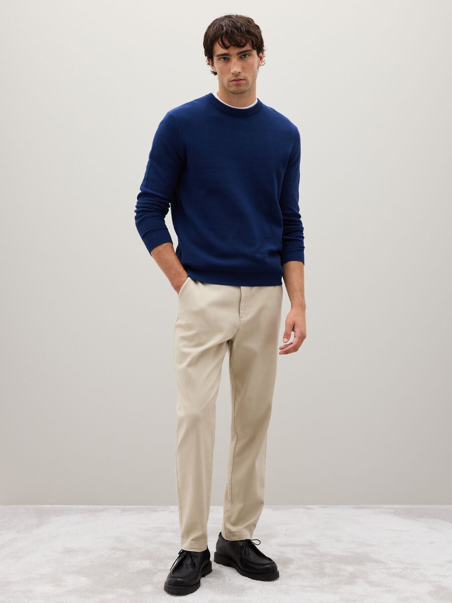 Maglione blu in cotone_1