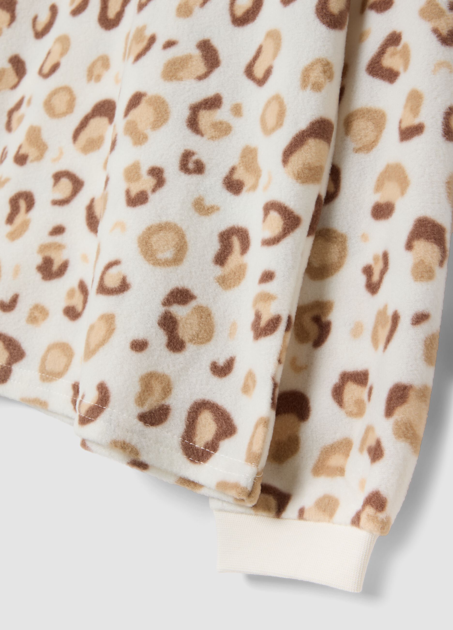 White animal-print crew-neck pyjamas