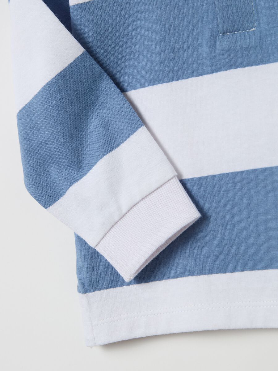 Polo maniche lunghe in cotone a righe _2