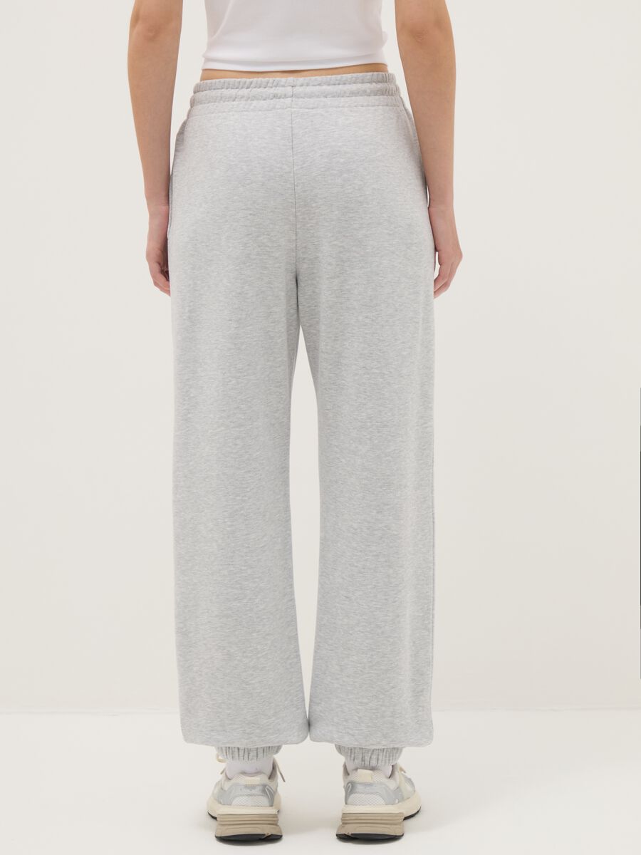 Grey Cotton Blend Jogger Trousers Regular Fit_2