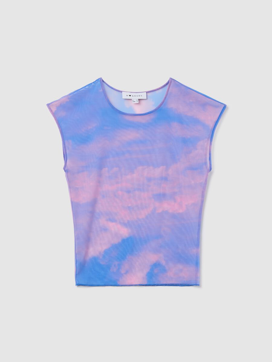 Light blue and pink tank top in mesh with print_4