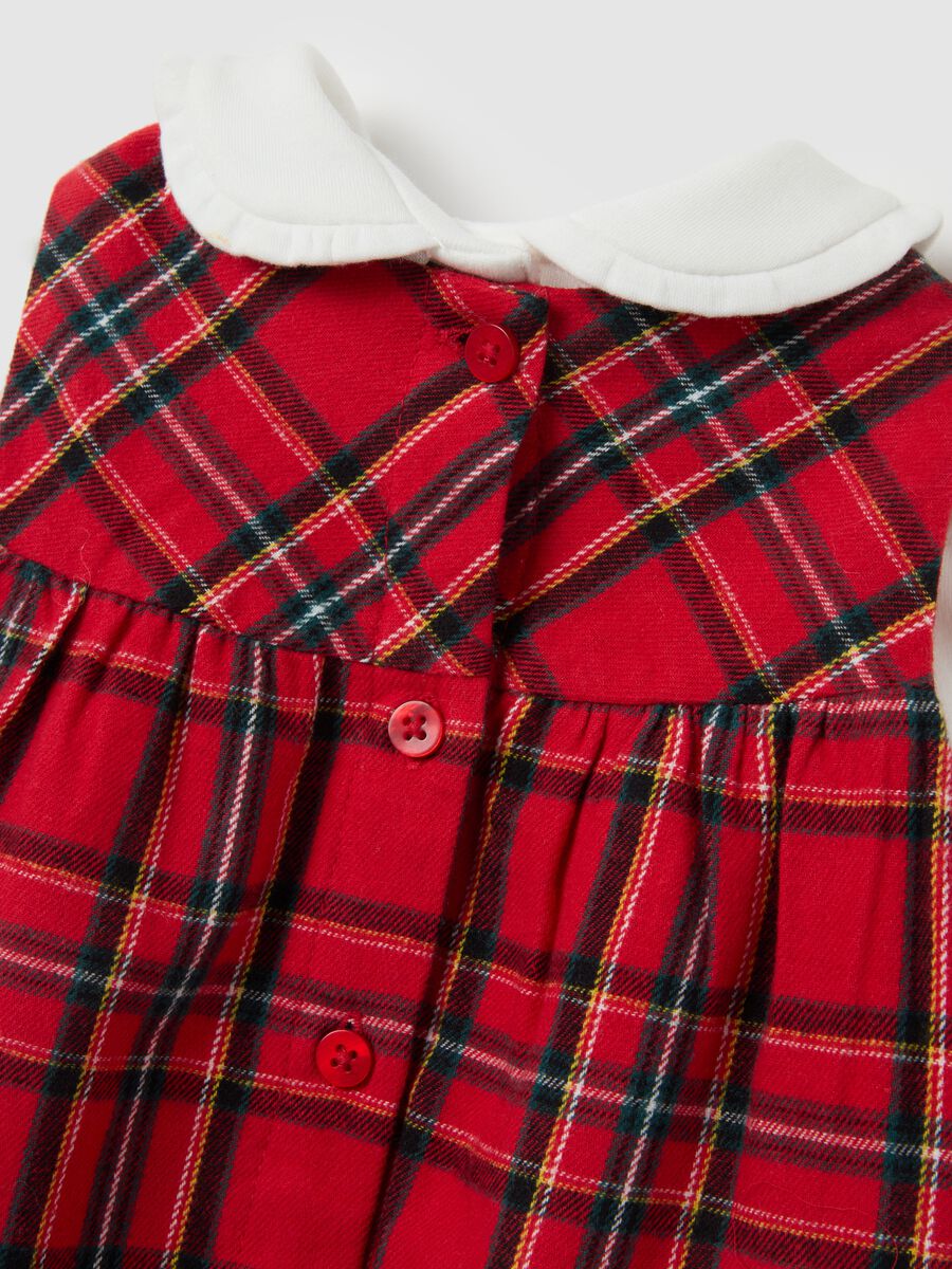 Multicoloured checked baby girl's cotton outfit, regular fit_3