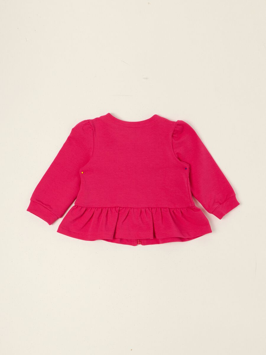 Baby girls&rsquo; pink zip-up sweatshirt in stretch cotton, regular fit_1