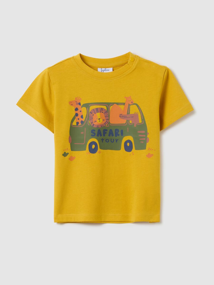 Yellow children's pure cotton T-shirt regular fit_0