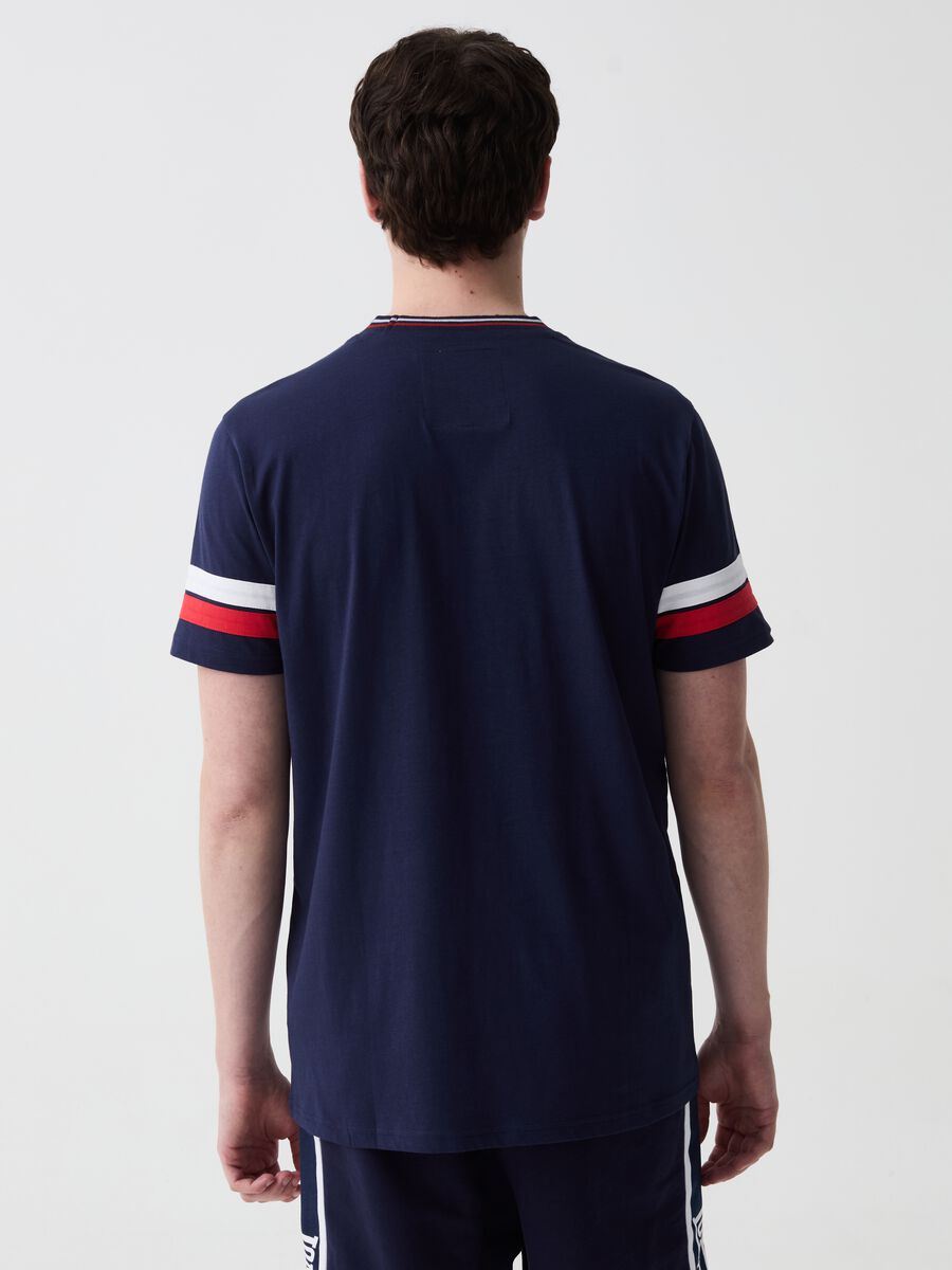 T-shirt with striped edging and patch_1