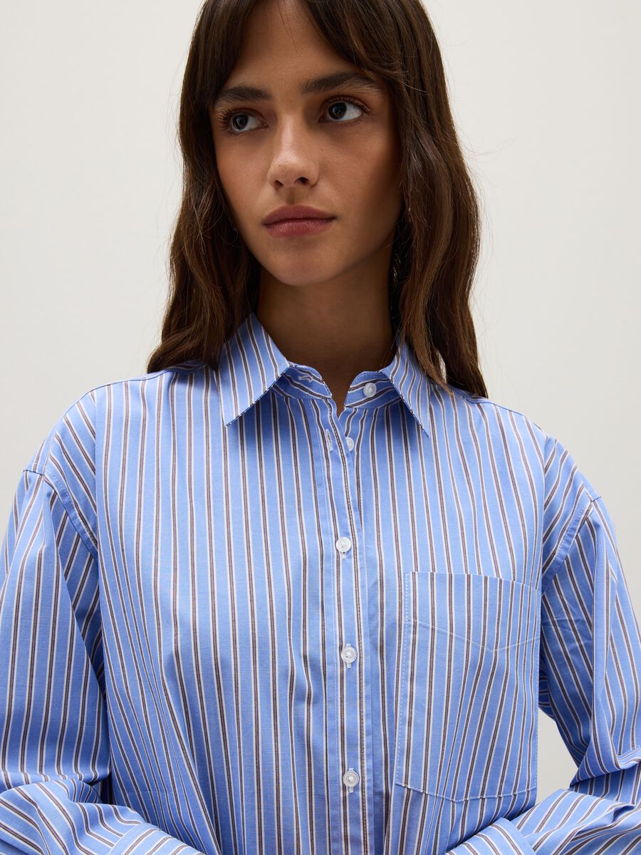 Camicia a righe multicolor in puro cotone regular fit_3