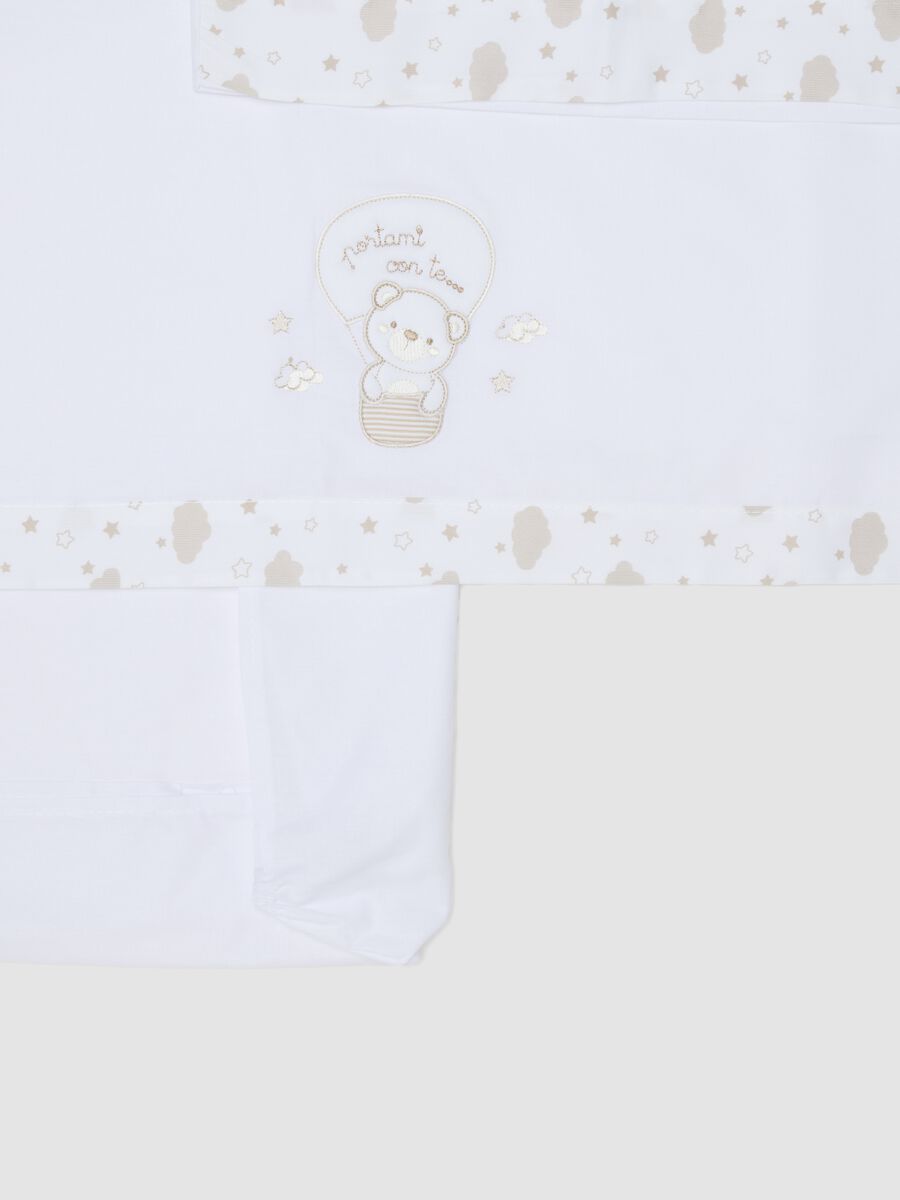 Set di lenzuola per culla in puro cotone bianco da neonato_1