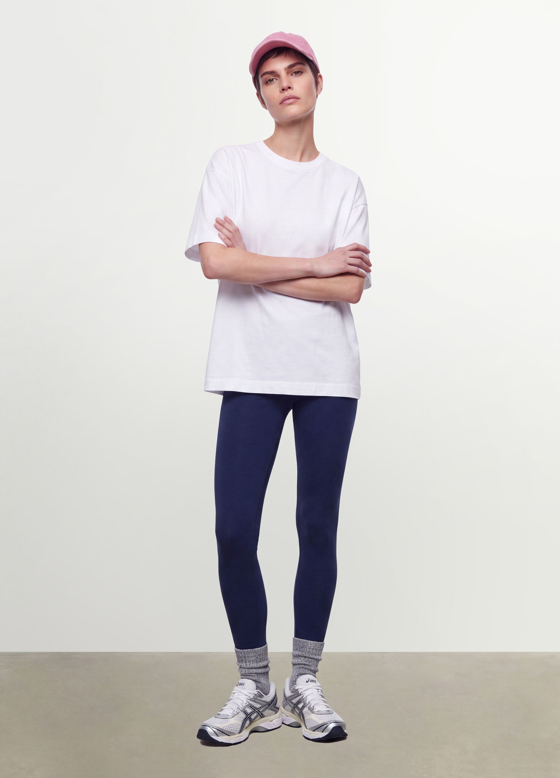Blue Slim Fit Stretch Cotton Leggings