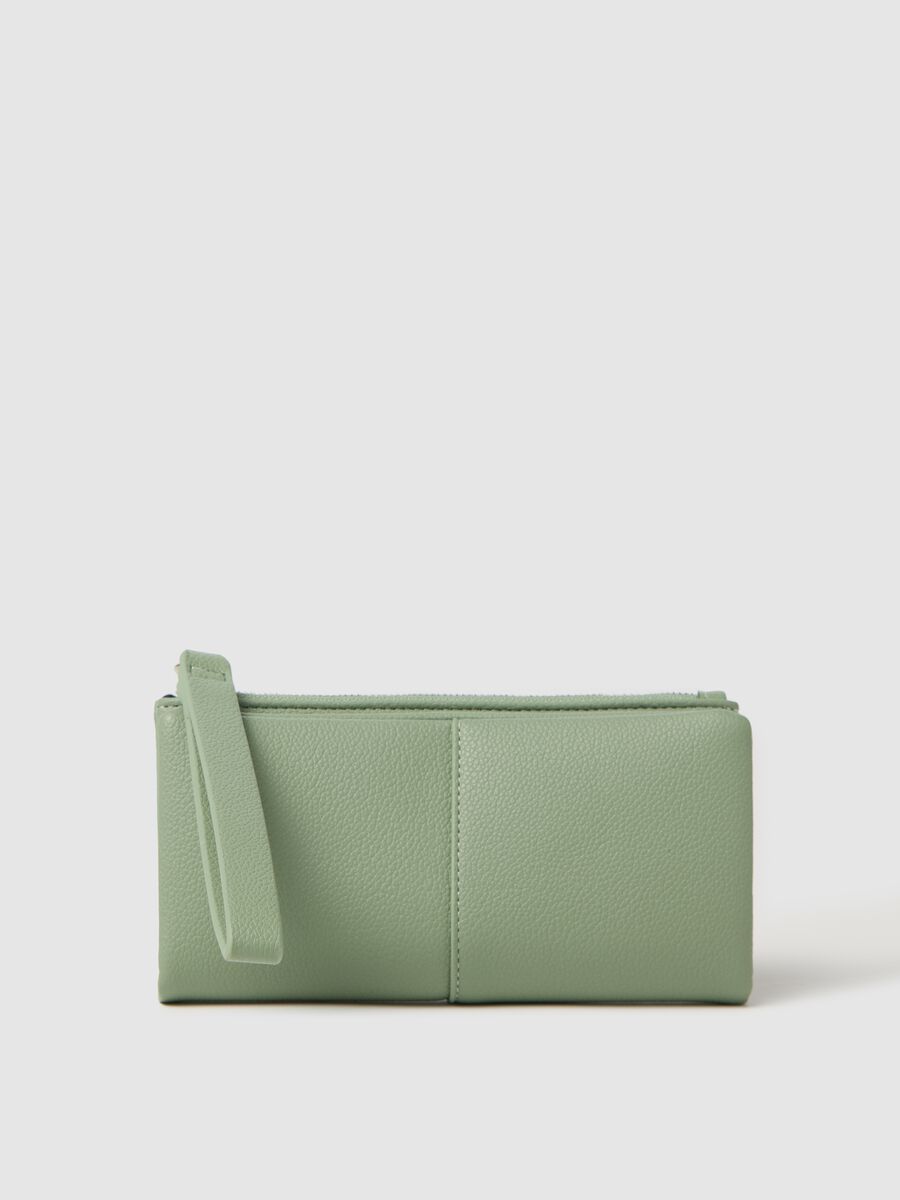 Textured-effect green wallet_0