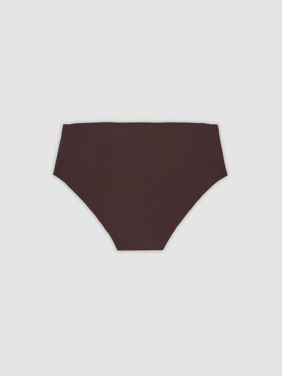 Slip hipster marrone in microfibra elasticizzata con vita regular_6
