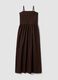 Sleeveless dress in pure brown cotton regular fit_4
