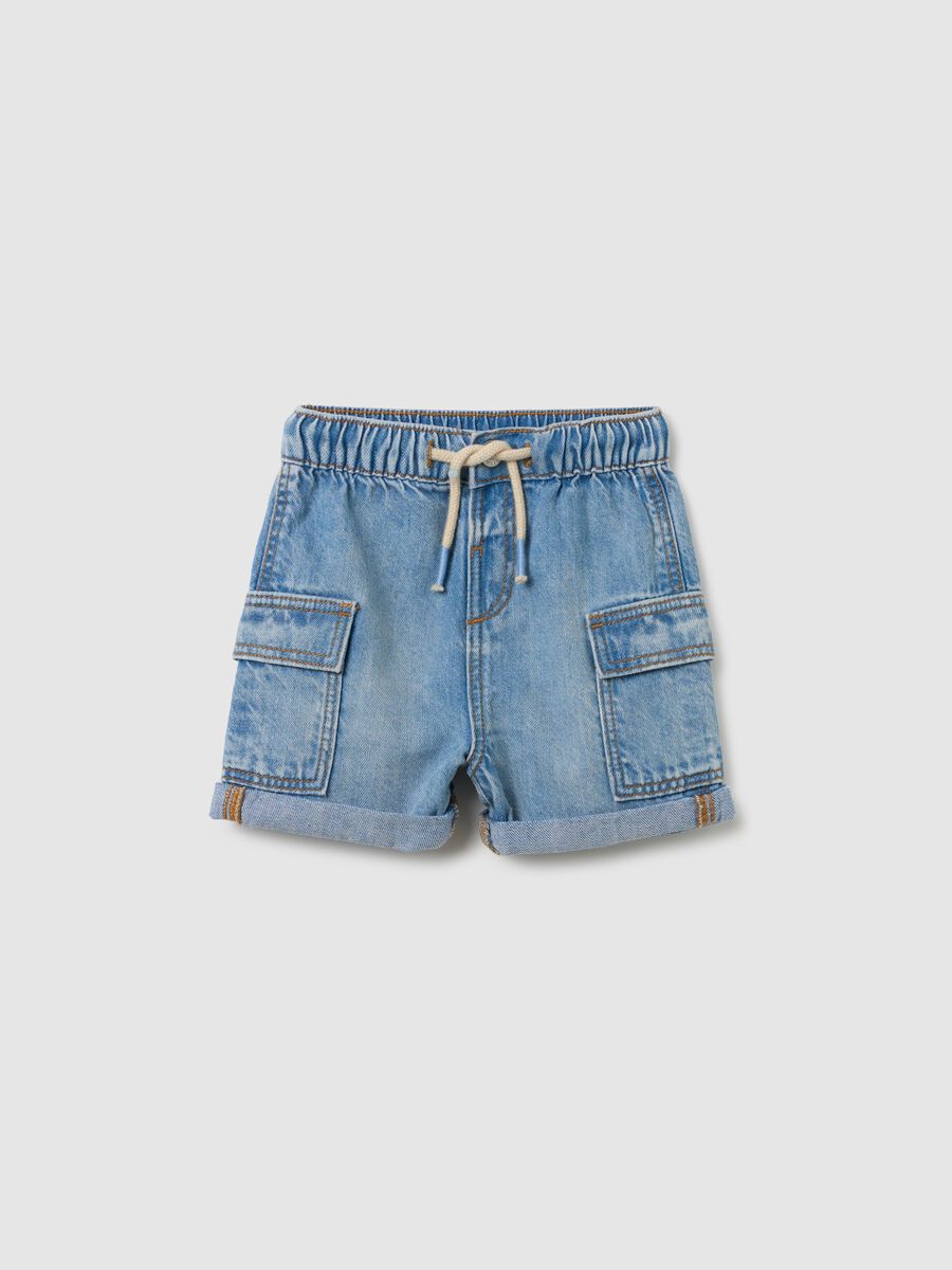 Children's denim cotton shorts with regular fit_0
