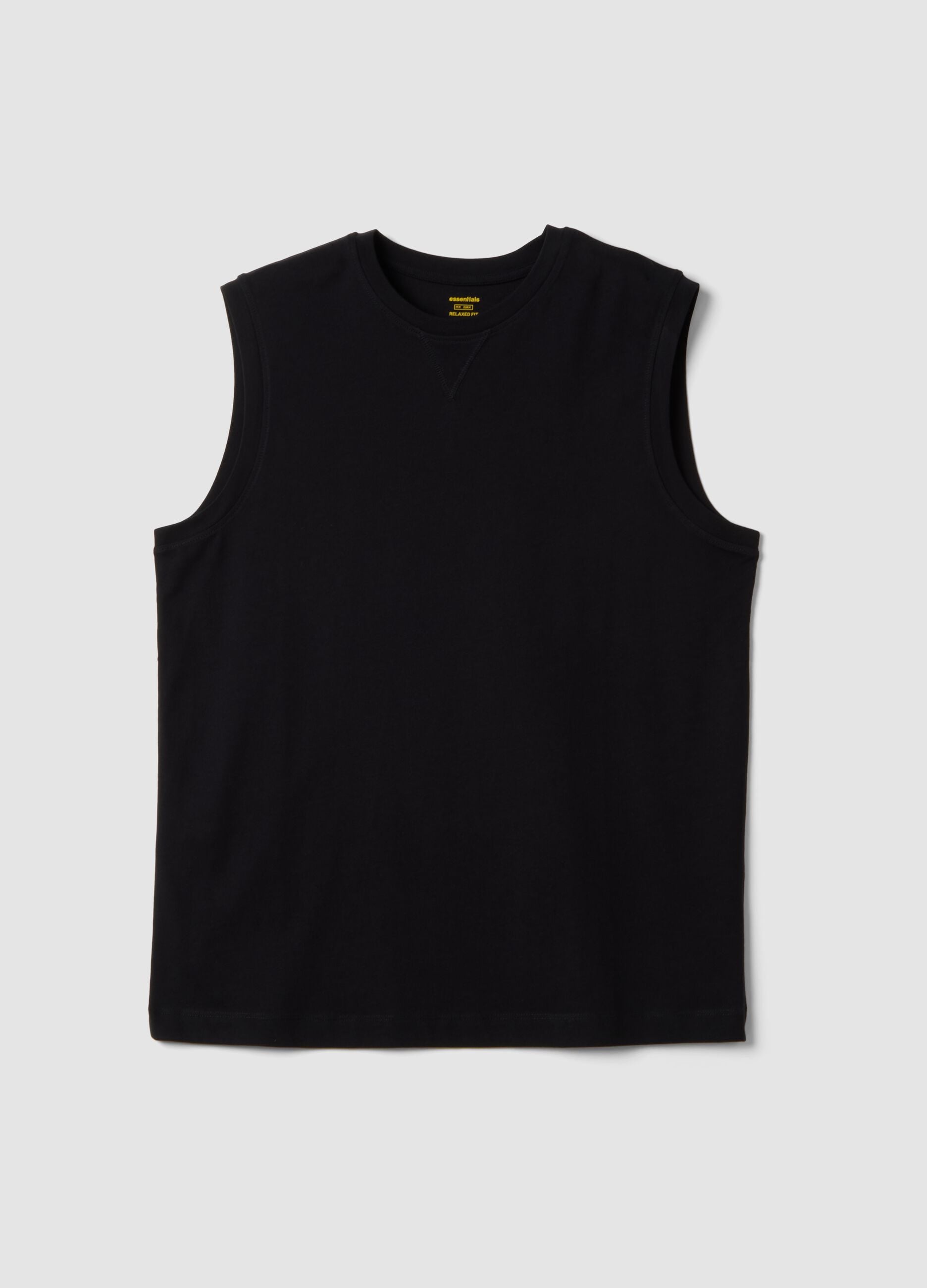 Black pure cotton vest