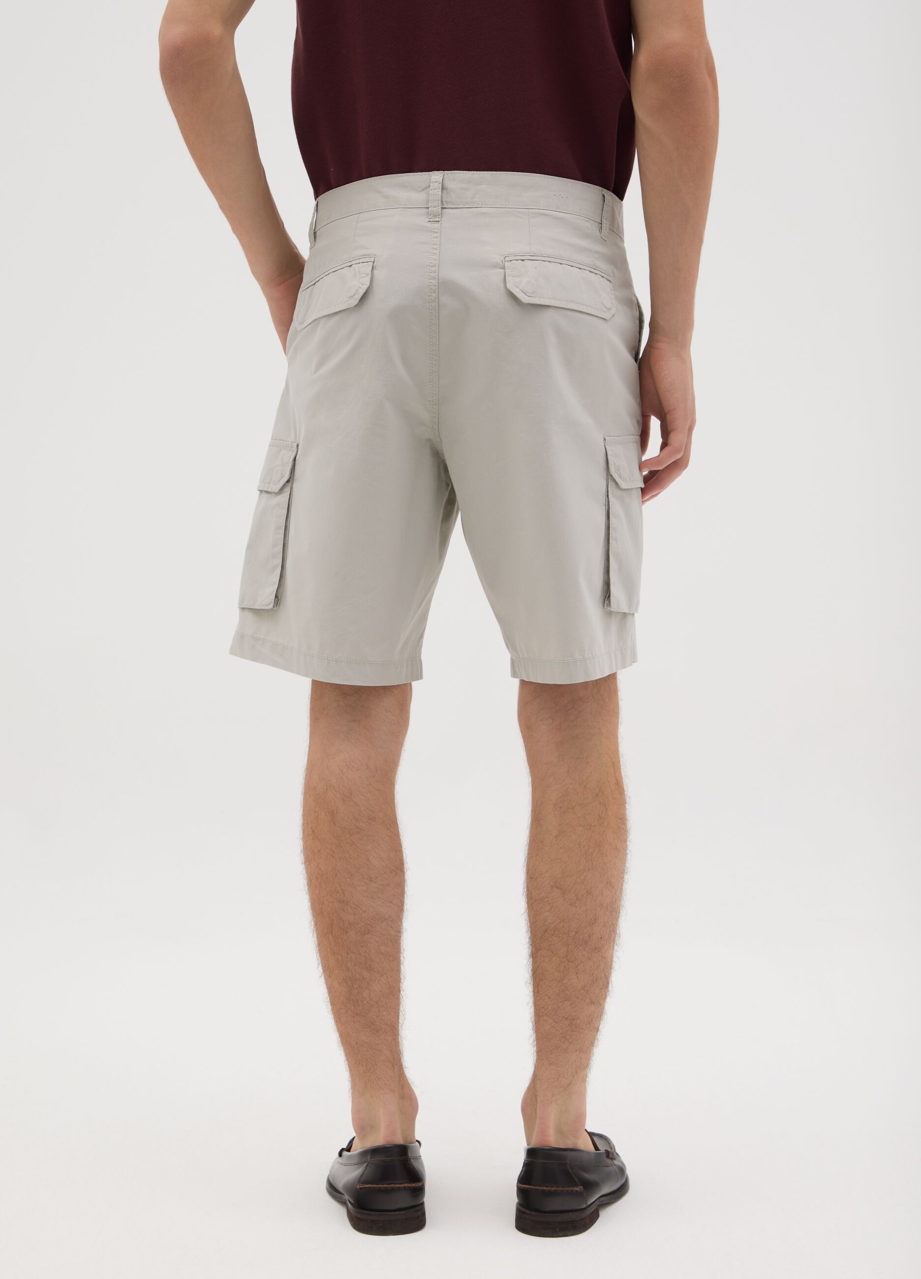 Men's beige pure cotton shorts regular fit