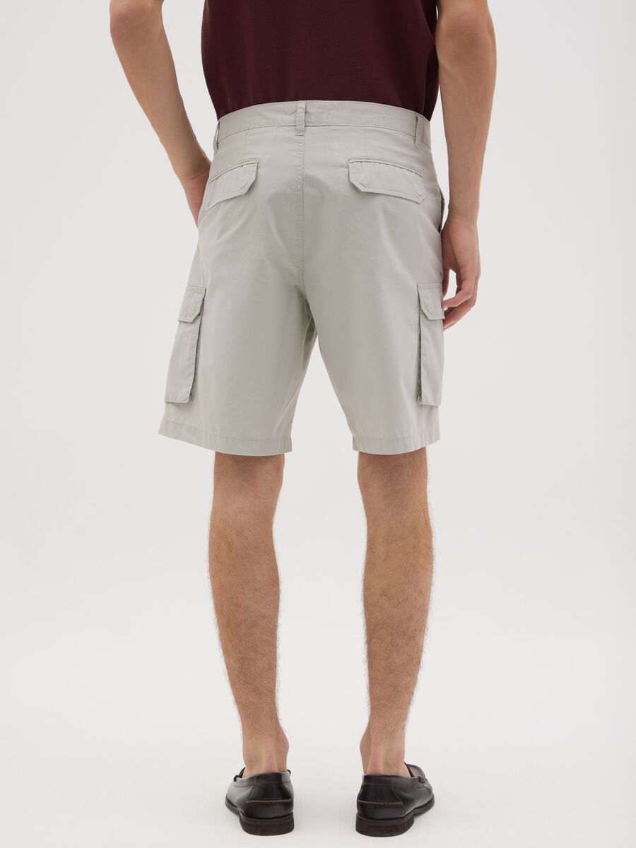 Men's beige pure cotton shorts regular fit_3