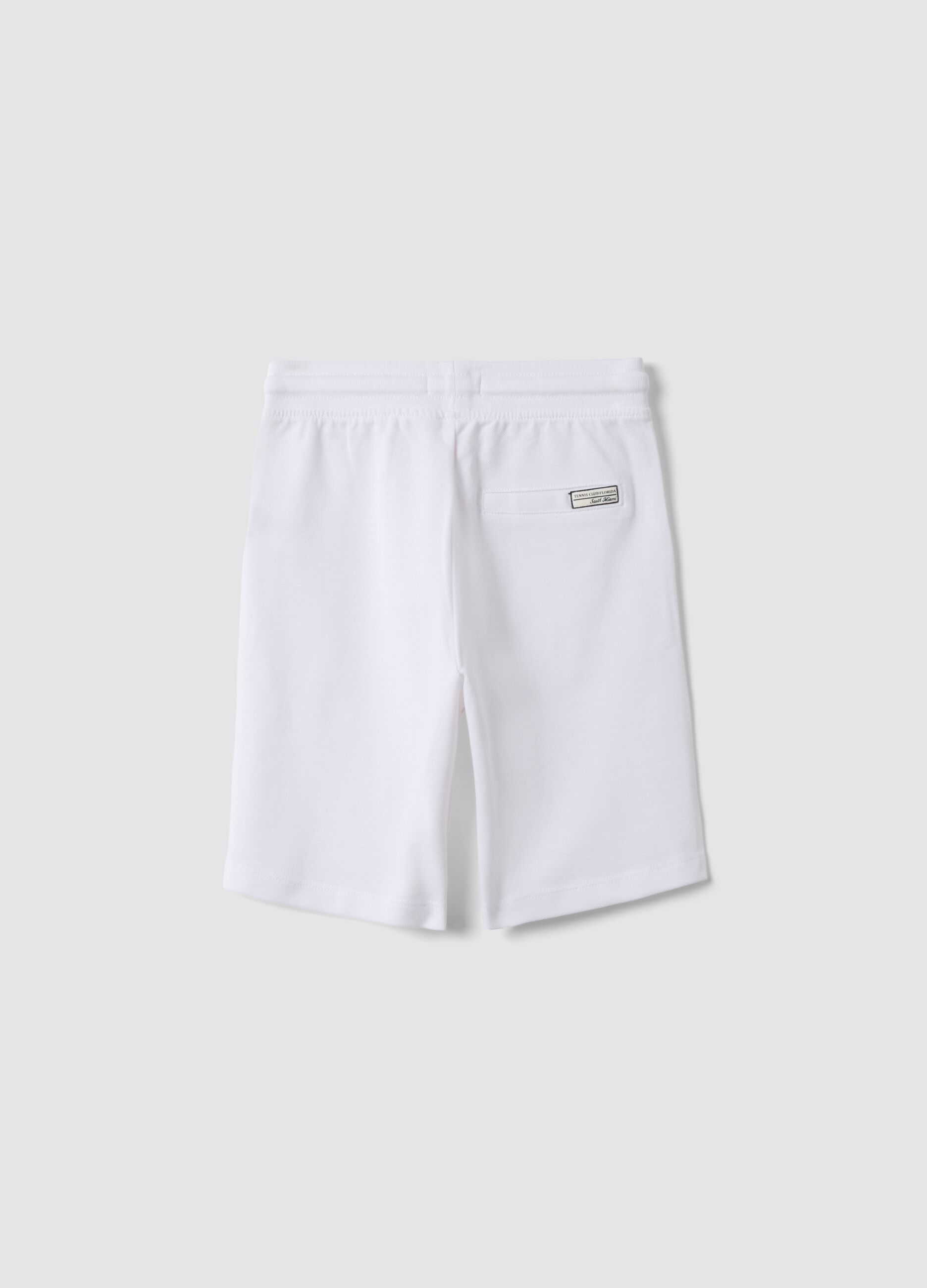 Shorts in puro cotone bianchi da bambino regular fit