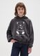 Girls' black cotton blend oversized sweatshirt_0